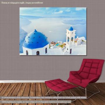 Canvas print  Santorini sea view