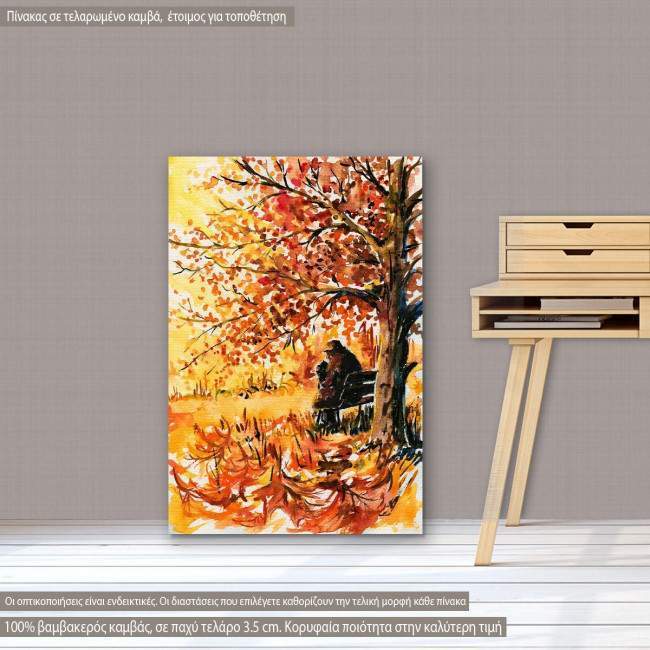 Canvas print Lonely man on the bench