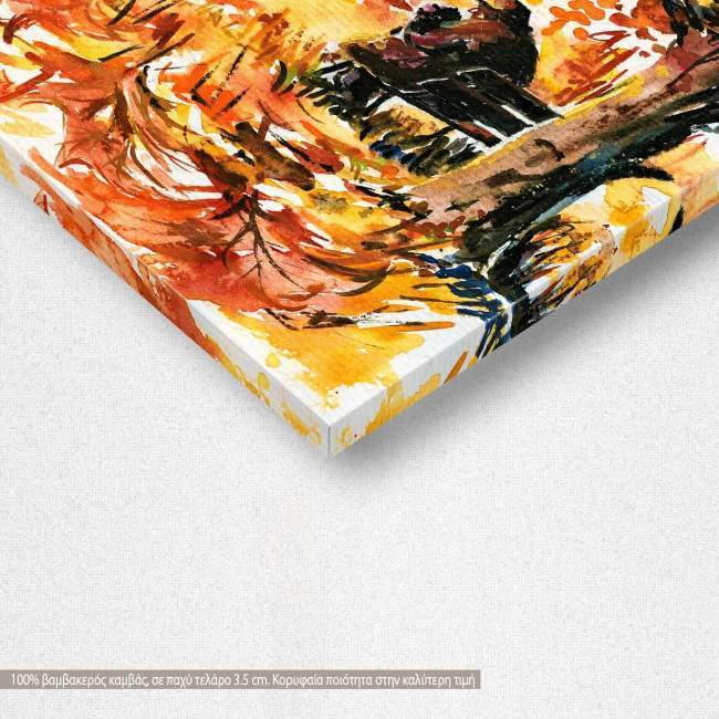 Canvas print Lonely man on the bench, detail