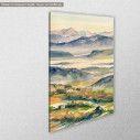 Canvas print Hills and river in the mist, side
