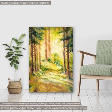 Πίνακας σε καμβά Ηλιόλουστο μονοπάτι, Sunny forest path