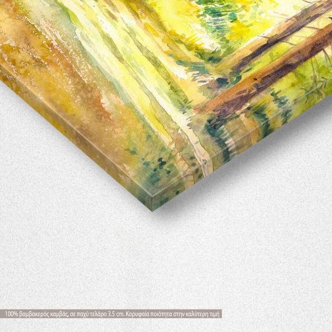 Canvas print Sunny forest path, detail