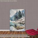 Canvas print Mountain lake and trees