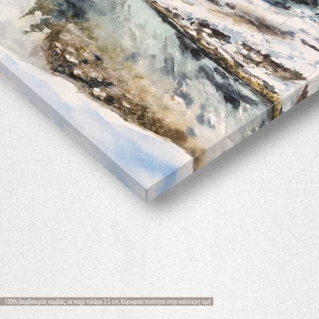 Canvas print Mountain lake and trees, detail