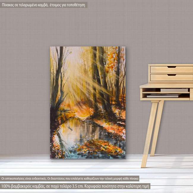 Canvas print Sunny autumn forest