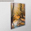 Canvas print Sunny autumn forest, side