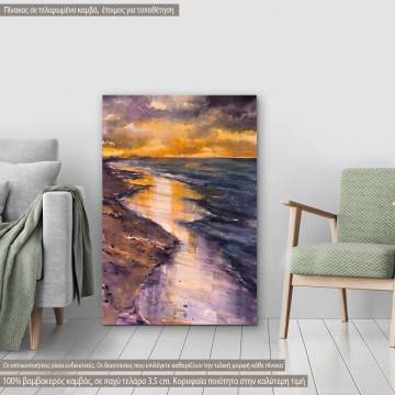 Canvas print Beautiful colors after sunset on a beach