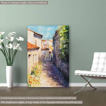 Canvas print Old mediterranean street