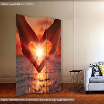 Room divider Sunset in heart hands 2