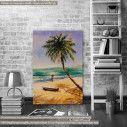Canvas print Couple in love on a beach