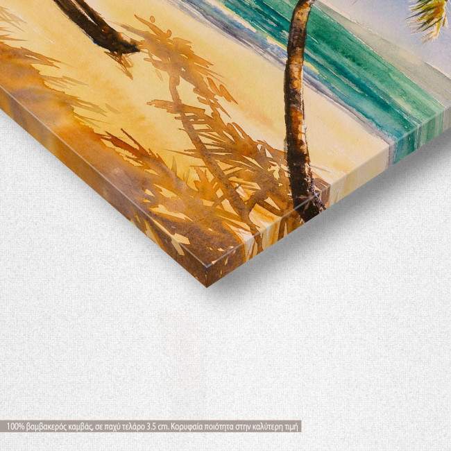 Canvas print Couple in love on a beach, detail