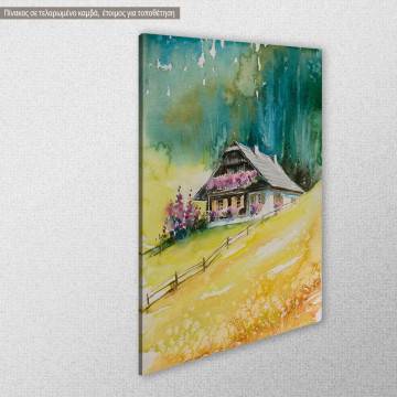 Canvas print Alpine house on a hill View 1 2