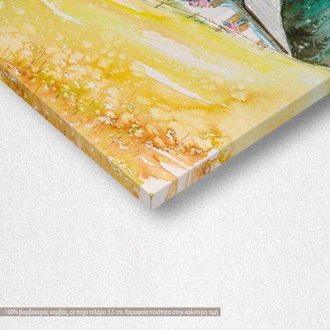 Canvas print Alpine house on a hill, detail