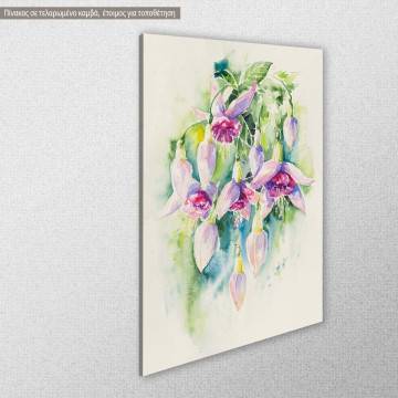 Πίνακας σε καμβά φούξια λουλούδια Beautiful pink fuchsia flowers Όψη 1 2