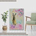 Canvas print  Hare on the spring meadow
