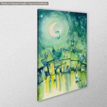 Cats town at night canvas print View 1 2