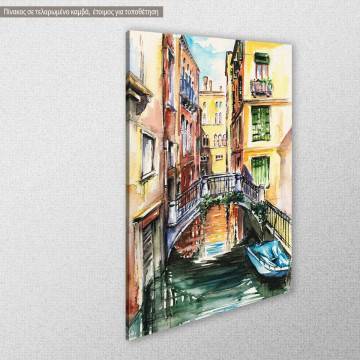 Venice canal watercolor πίνακας σε καμβά Όψη 1 2