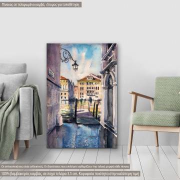 Venice architecture watercolor canvas print
