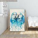 Canvas print Two little blue parrots