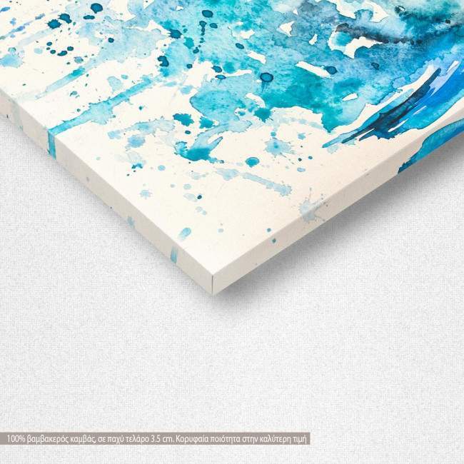 Canvas print Two little blue parrots, detail