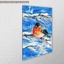 Canvas print Bullfinch in winter, side
