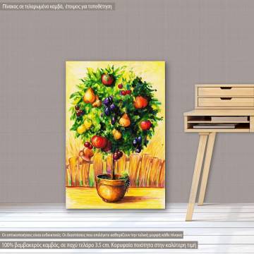 Πίνακας σε καμβά Δεντράκι, Tree with fruits