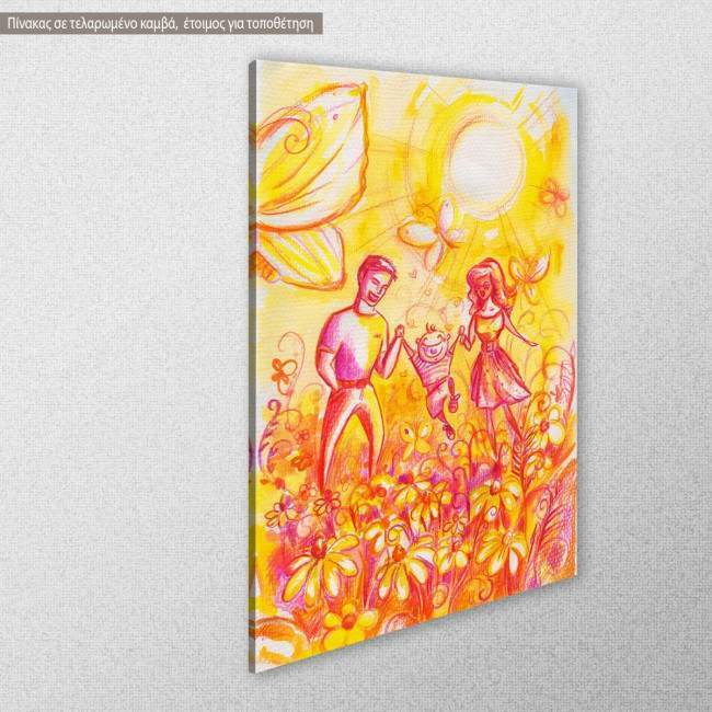 Canvas print Happy family, side
