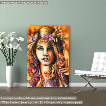 Canvas print Autumn girl