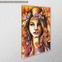 Canvas print Autumn girl, side