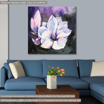 Πίνακας σε καμβά Μοναχική μανόλια, Lonely magnolia