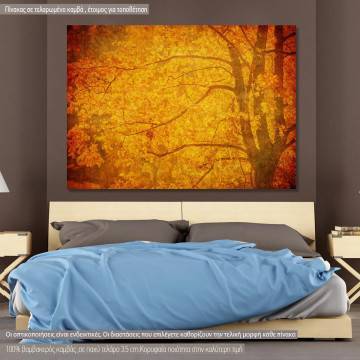 Canvas print Grunge background with autumn leaves