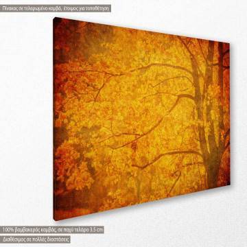 Πίνακας σε καμβά Grunge background with autumn leaves Καμβάς τελαρωμένος Όψη 1 2