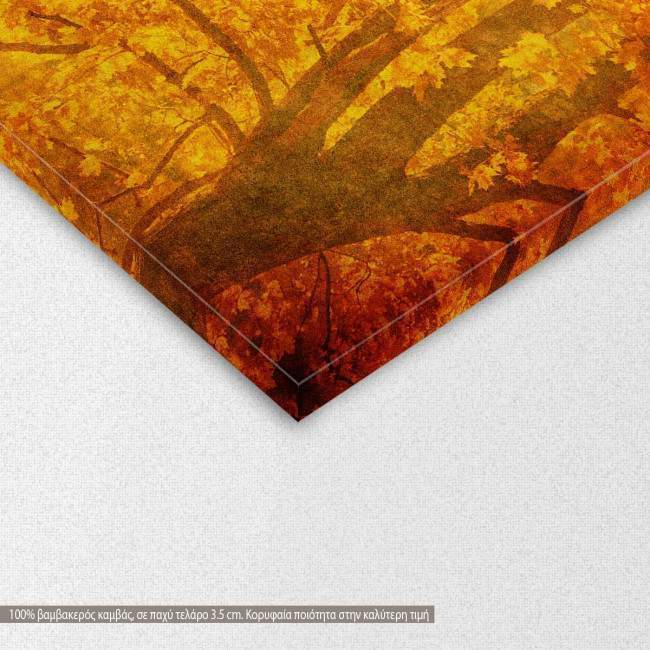 Canvas print Grunge background with autumn leaves, detail