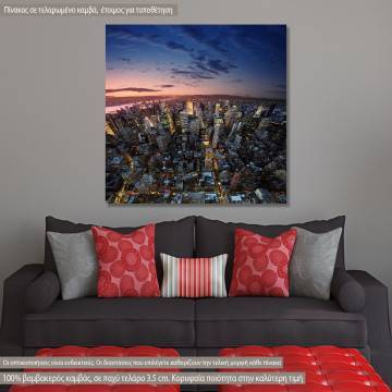 Canvas print New York, Manhattan at sunset
