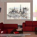 Canvas print Paris, Paris scenery watercolors