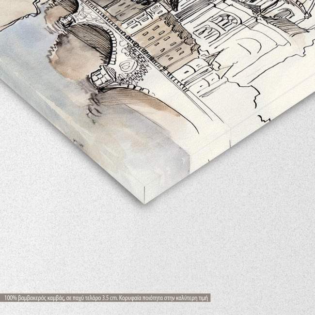 Canvas print Paris, Paris scenery watercolors, detail