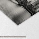Canvas print  Brooklyn bridge and the Manhattan skyline grayscale, detail