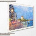 Canvas print White tower Thessaloniki watercolor, side