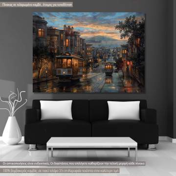 Canvas print San Francisco cable cars Framed canvas View 1 2