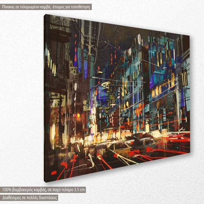 Canvas print Urban night from dreams time, side