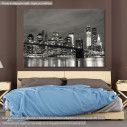 Canvas print View of Brooklyn bridge grayscale