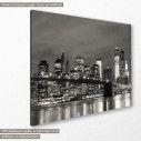 Canvas print View of Brooklyn bridge grayscale, side