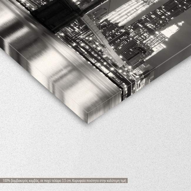 Canvas print View of Brooklyn bridge grayscale, detail