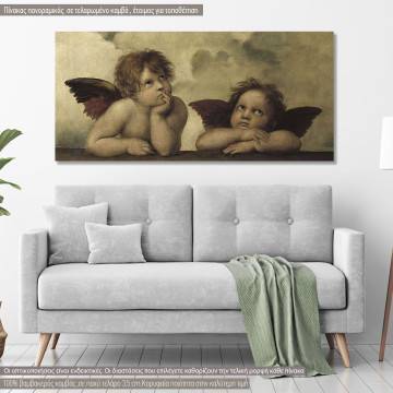 Canvas print Winged angels, Raphael, panoramic