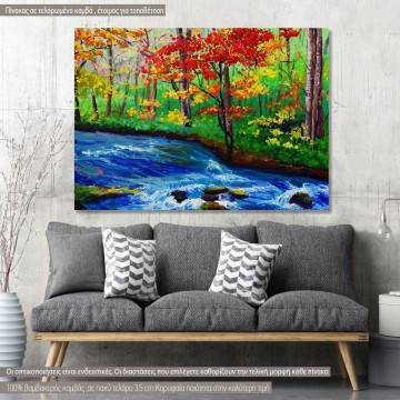 Canvas print Maple near stream