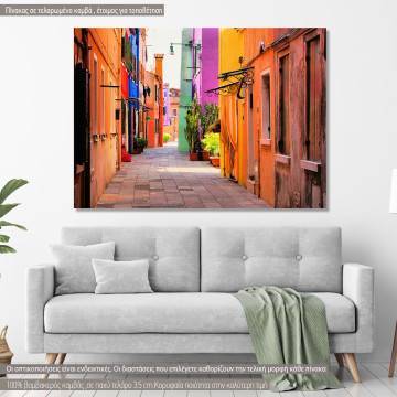 Canvas print  Colorful street in Burano, Italy