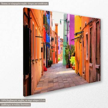 Canvas print  Colorful street in Burano, Italy 2