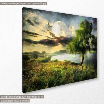 Canvas print  Willow and moon painting Framed canvas View 1 2