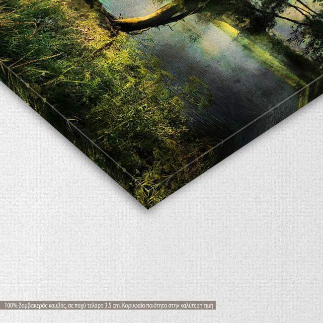 Canvas print  Willow and moon painting, detail