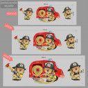 Kids wall stickers Bears firefighters